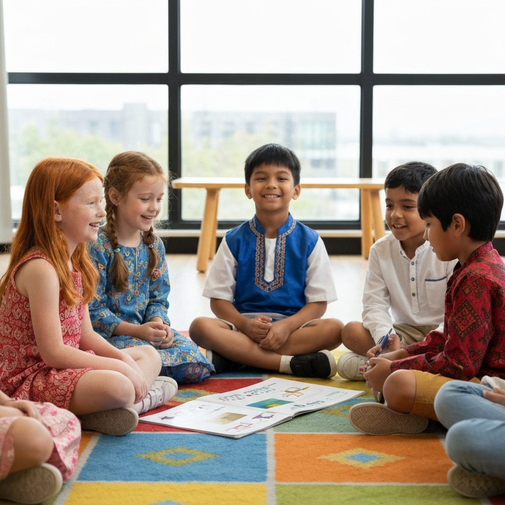 Children learning Sanatan Dharma together